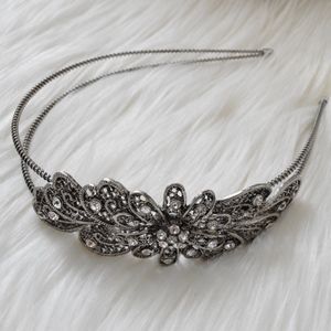 Silver Metal Flower Headband